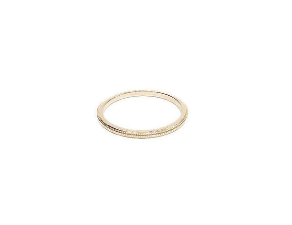14K White Gold 1.5mm Raised Milgrain Stackable Band