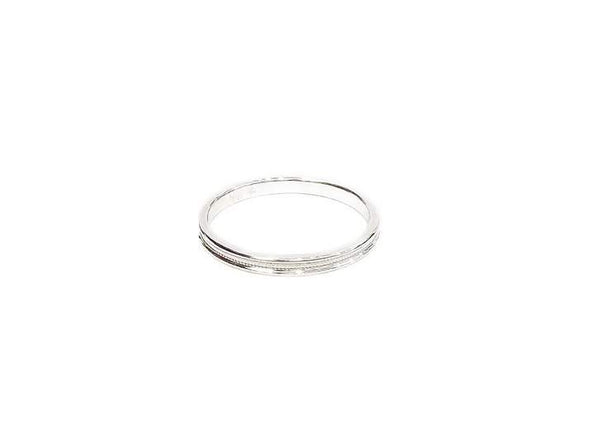 14K White Gold 2mm Recessed Milgrain Stackable Band