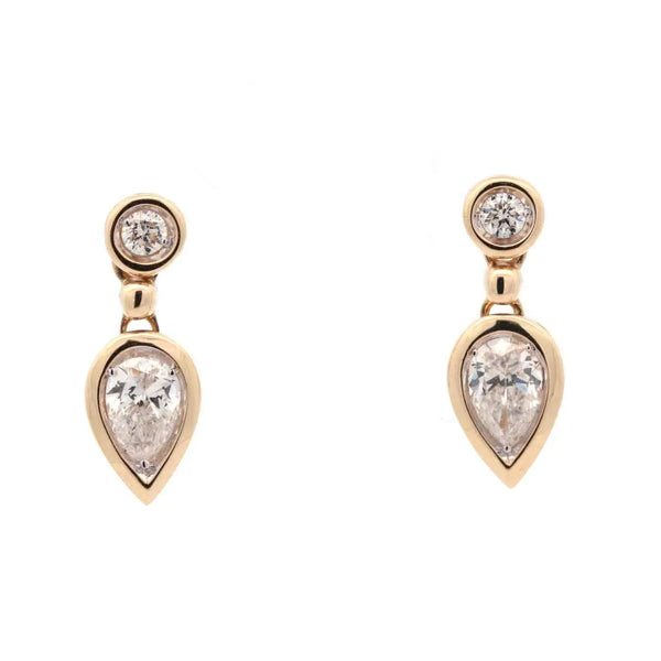 14K Diamond Dangle Earrings