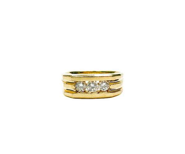 Flat Top Channel Set 3 Diamond Ring