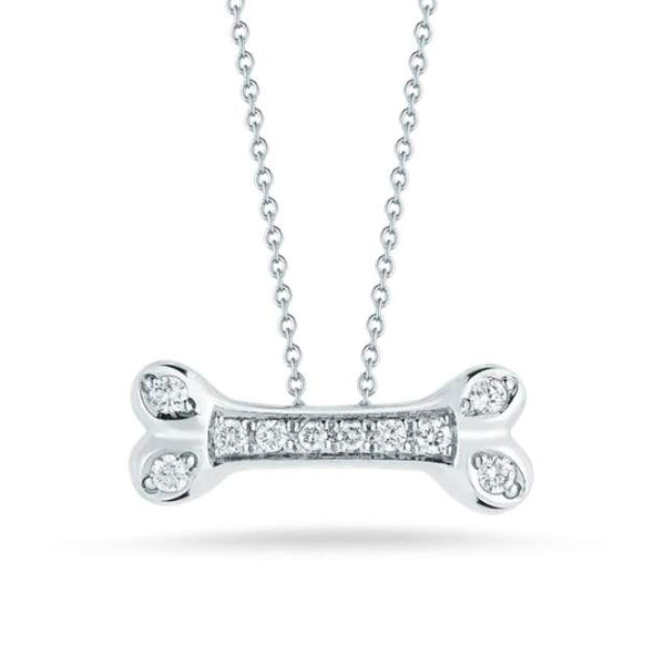 Roberto Coin 18K Tiny Treasures Diamond Dog Bone
