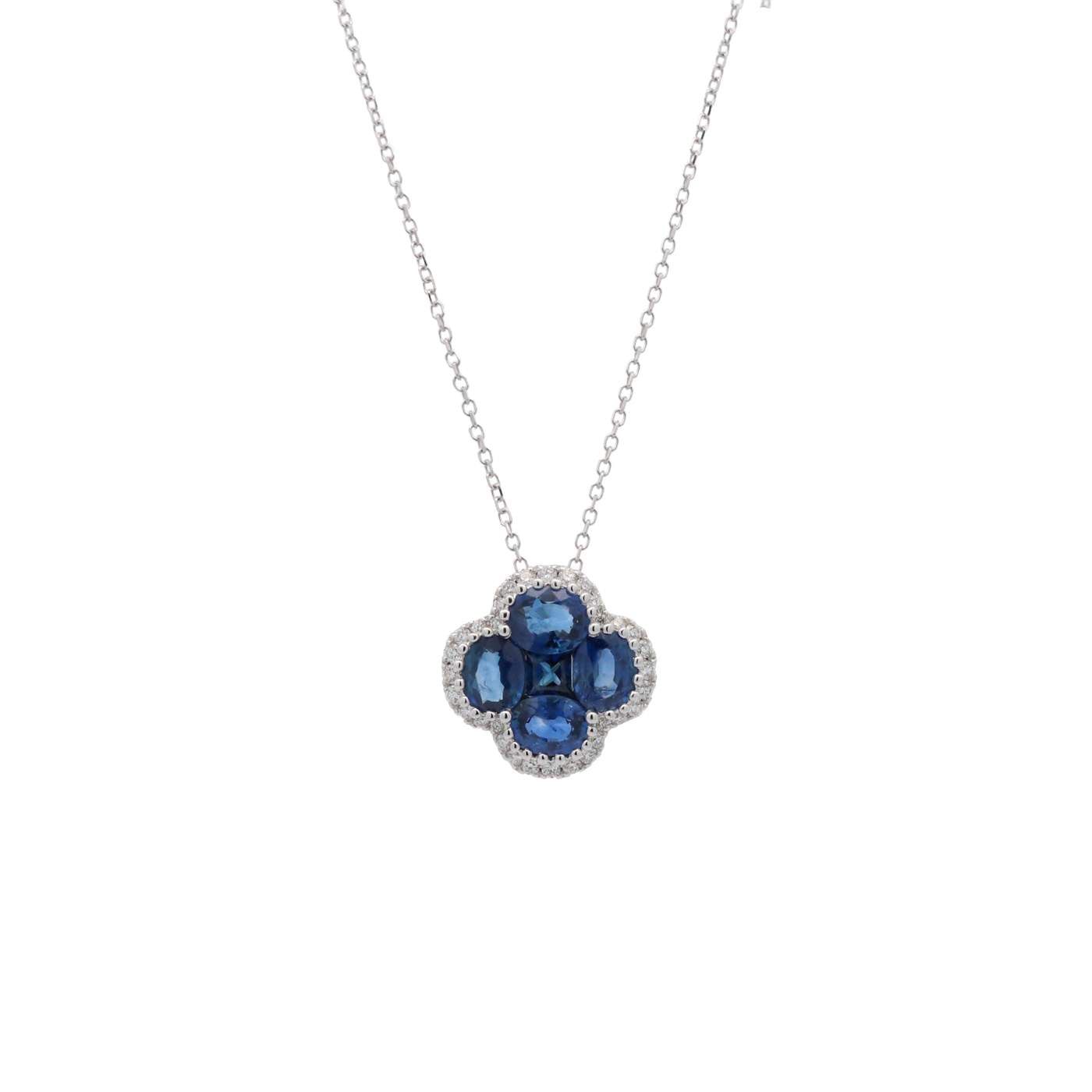 18K Diamond And Sapphire Pendant