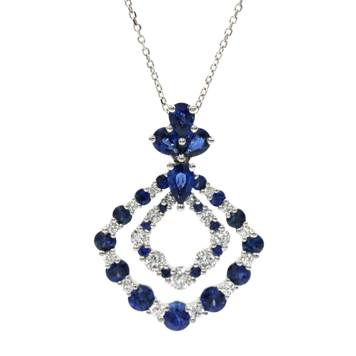 18K Diamond And Sapphire Pendant