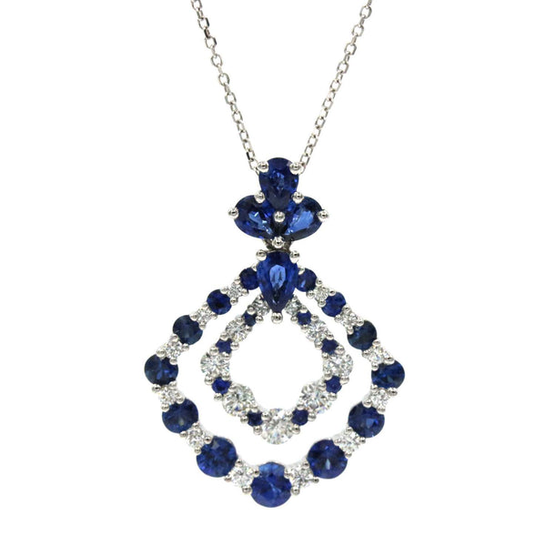 18K Diamond And Sapphire Pendant