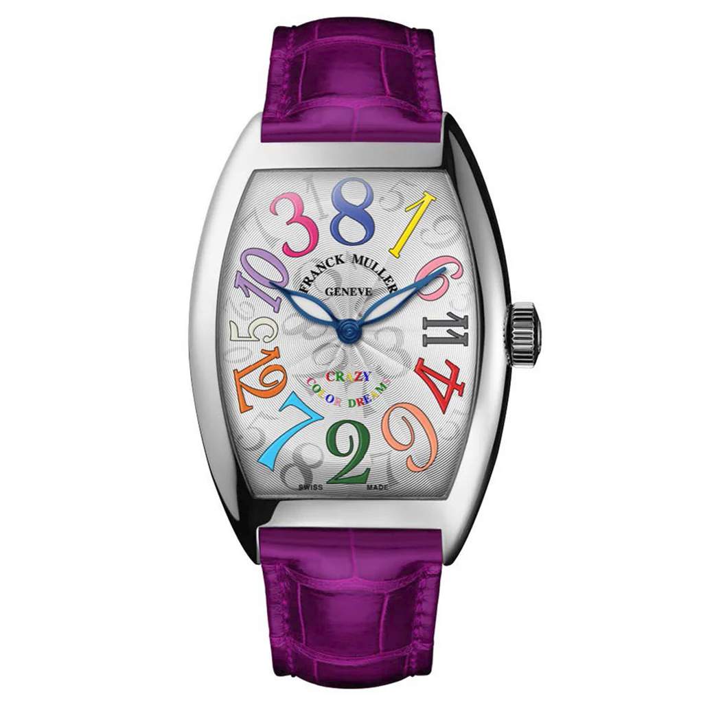 Franck Muller Stainless Steel Curvex Crazy Hours Color Dream ***ON GREEN STRAP***