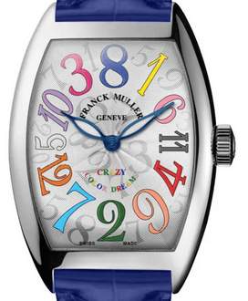 Franck Muller Stainless Steel Curvex Crazy Hours Color Dream ***ON GREEN STRAP***