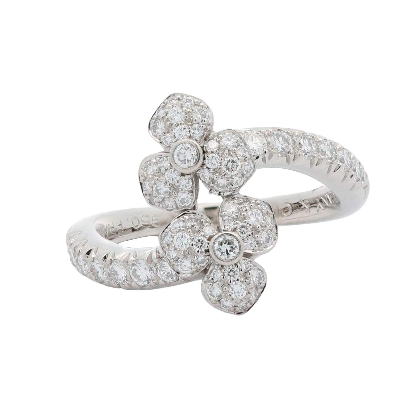 Tiffany & Co. Petal Bypass  ~.70ctw Diamond Ring, Made in France,