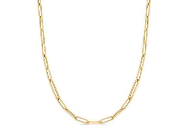 Roberto Coin 18K Yellow Gold Alternating Size Paperclip Link Necklace/Chain, 17"