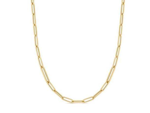 Roberto Coin 18K Yellow Gold Alternating Size Paperclip Link Necklace/Chain, 17"