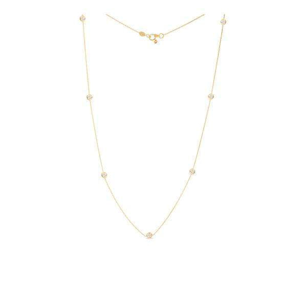 Roberto Coin 18K Yellow Gold 7 Station ~.35Ctw Diamond Necklace