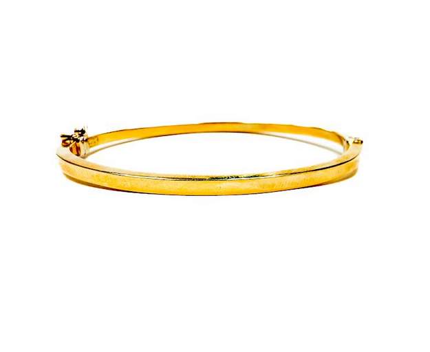 14k Yellow Gold 3mm Bangle Hinged