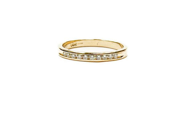 14K Diamond Channel Band
