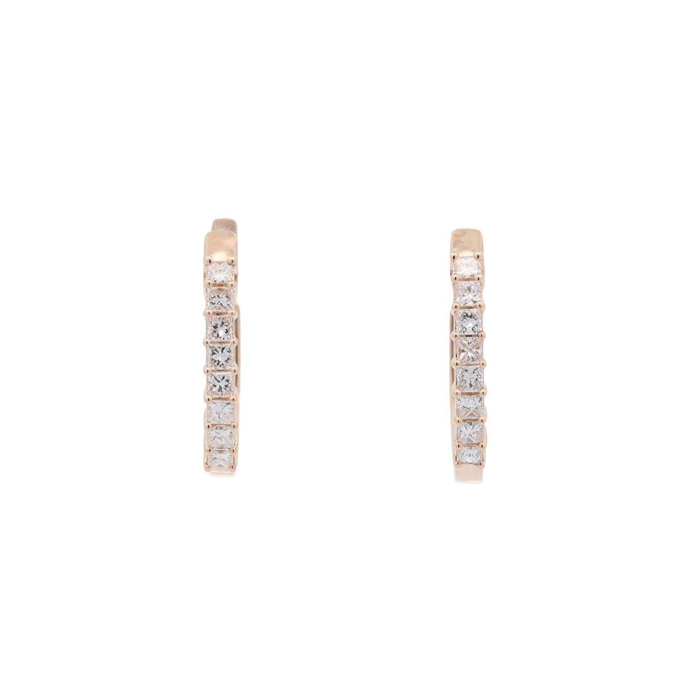 ever Back Princess Cut Diamond Earrings Provident Jewelery