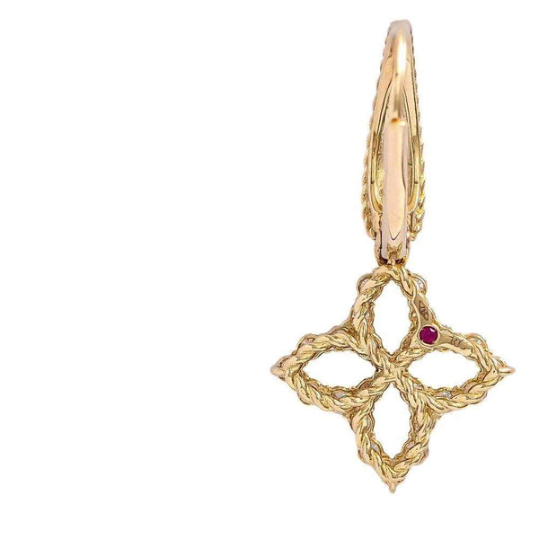 Roberto Coin 18K Yellow Gold ~2.57 Ctw Diamond Princess Flower Drop Earrings Large