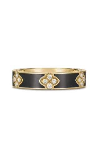 Roberto Coin 18K Love In Verona 0.16ctw Diamond And Black Enamel Ring