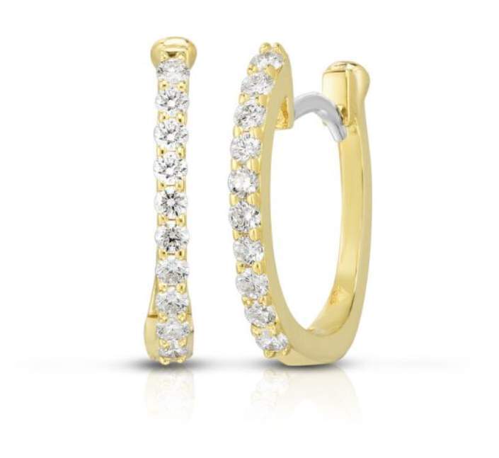 Roberto Coin 18K Perfect Diamond Huggy Earrings