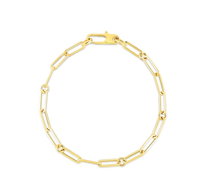 Roberto Coin Paperclip & Round Link Bracelet