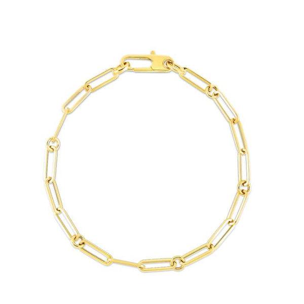 Roberto Coin Paperclip & Round Link Bracelet