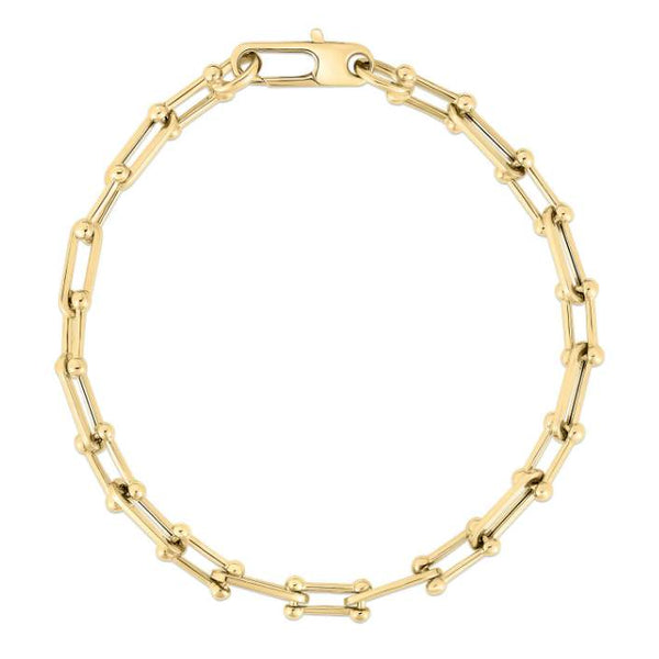 Robert Coin Alternating  Paperclip Bracelet