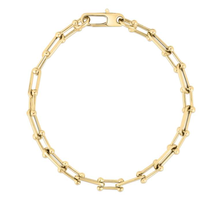 Robert Coin Alternating  Paperclip Bracelet