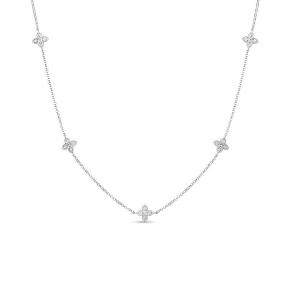 Roberto Coin White Gold Love By The Inch 5 Station Necklace Provident Jewelery