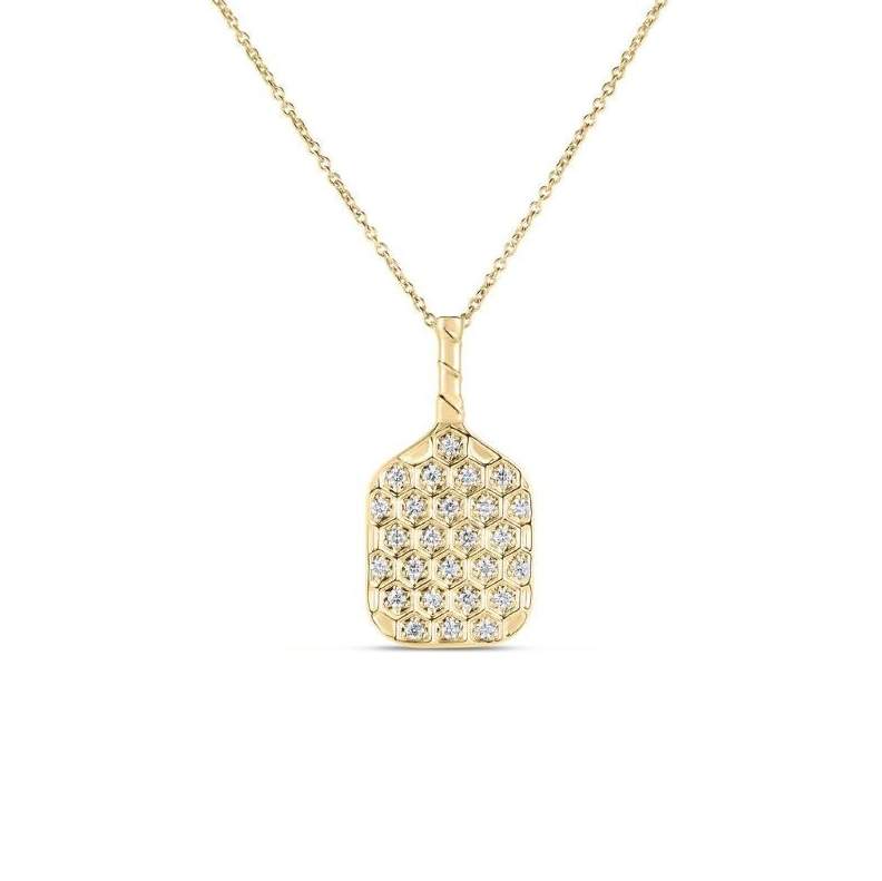 Roberto Coin Tiny Treasures Textured Pickle Ball Racket Pendant