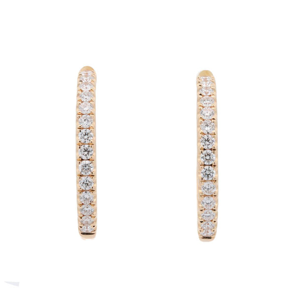 14K Yellow Gold DDiamond Hoop Earrings
