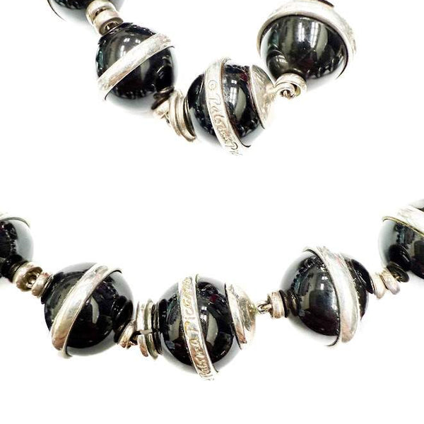 Vintage Tiffany and Co, Paloma Picasso Onyx Orb/Bead  Necklace Bracelet set.