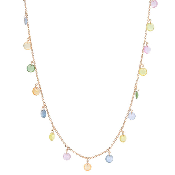 Multi Color Oval Sapphire Necklace