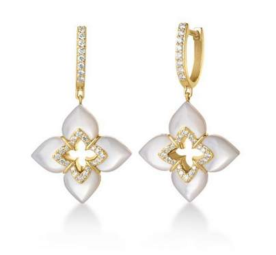 18k Roberto Coin Mother of Pearl Venetian Princess Earrings Provident Jewelery