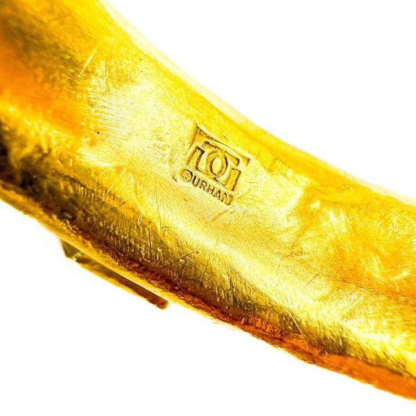 Designer: Gurhan Heavy Gold Emerald Bangle Bracelet