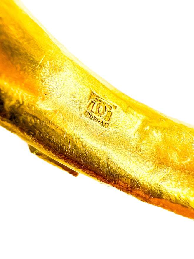 Designer: Gurhan Heavy Gold Emerald Bangle Bracelet