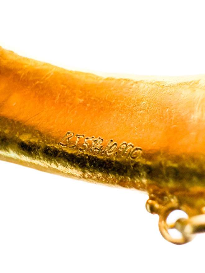 Designer: Gurhan Heavy Gold Emerald Bangle Bracelet