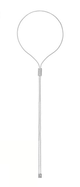 Fope 18K White Double sided Slider Aria Lariat style Necklace with diamonds