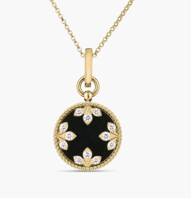 Venetian Medallion Necklace With Black Jade Provident Jewelery