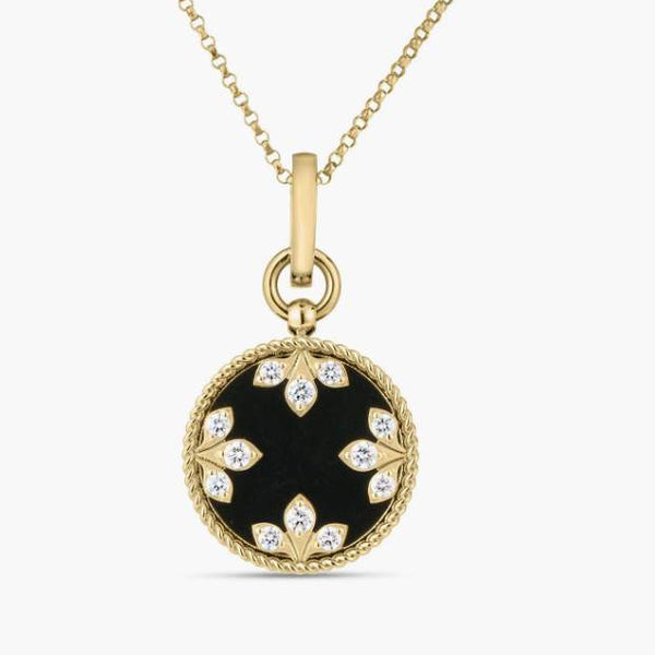 Venetian Medallion Necklace With Black Jade Provident Jewelery