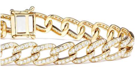18KY Couture Wide Link Bracelet With Diamonds