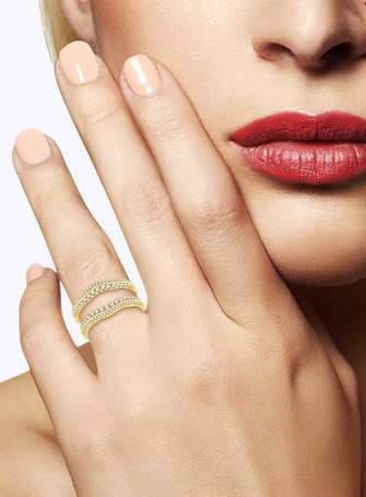 14KY Diamond Insert Ring