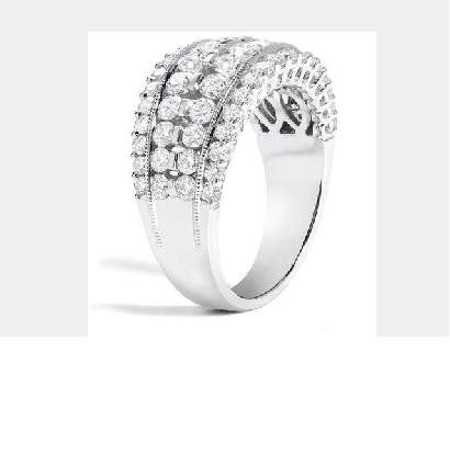 18KW Couture Classic 4-Row Diamond Ring