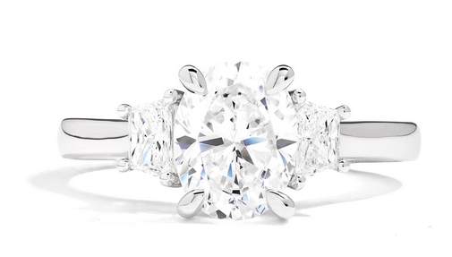 18KW Couture Semi-Mount Engagement Ring With Trap Side Diamonds, NO Center Stone