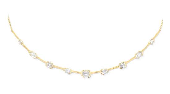 18KY Couture Duchess Multishape Diamond Bar Necklace Provident Jewelery