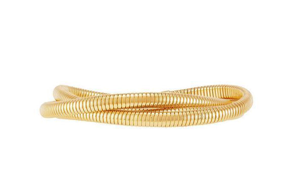 14K Yellow Gold Triple- Strand Intertwined Tubogas Provident Jewelery