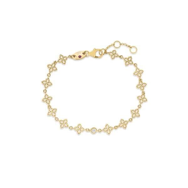 Roberto Coin 18K Principessa Diamond And Flower Link Bracelet