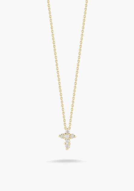 Roberto Coin 18K Yellow Gold Diamond Baby Cross Provident Jewelery