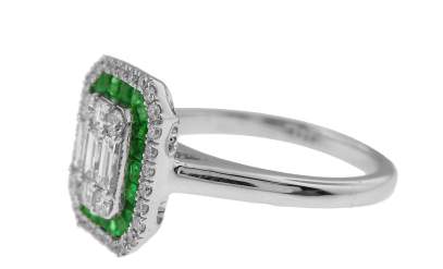 18K Emerald and Diamond Ring