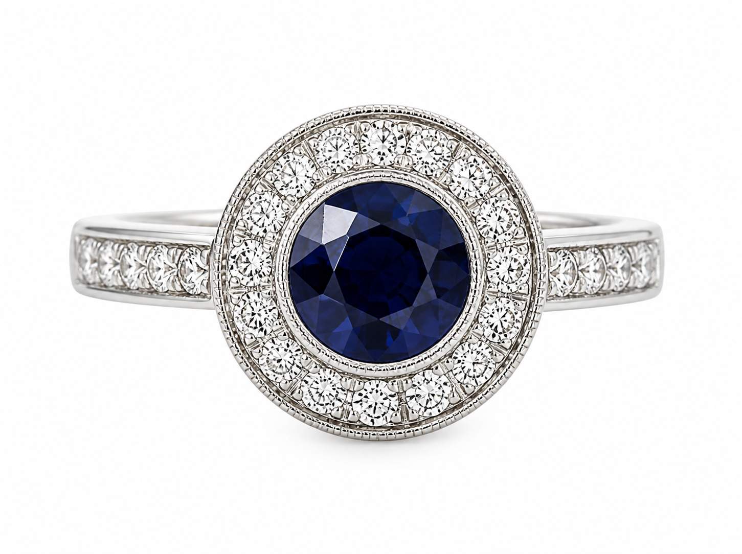 14K Sapphire And Diamond Ring