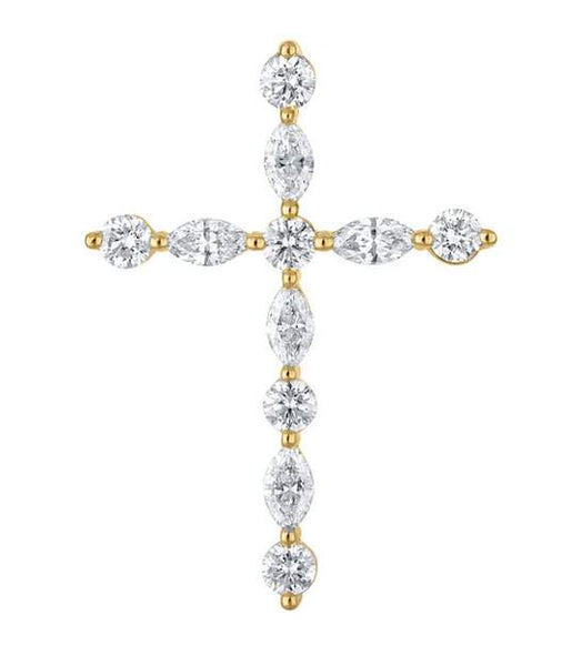14K Diamond Cross On A 18" Chain
