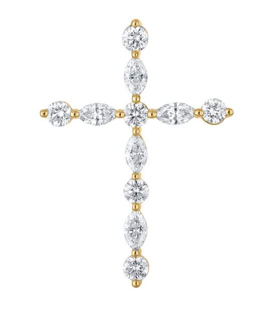 14K Diamond Cross On A 18" Chain