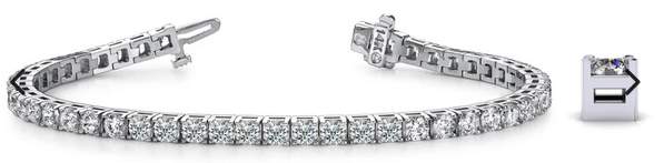 14K White Gold Round Diamond Tennis Bracelet With ~10.00 Ctw Of Diamonds