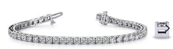 14K White Gold Diamond Tennis Bracelet With Diamond= ~5.00 Ctw